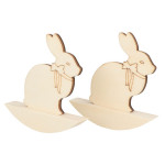 Lapin à bascule en bois 10 cm 2 pcs