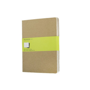 Cahiers - kraft - pages blanches - 19 x 25 cm - 3 pcs