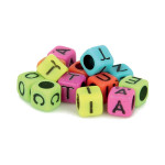 Perles alphabet multicolore 6 mm x 300 pcs