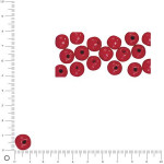 Sachet de perles en bois poli Ø12mm - Rouge