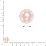 Perles Renaissance - Rose poudré - Ø 12 mm  x 21 pces