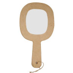 Objet en papier mâché miroir à main avec cordon 21,5 cm