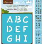 Set de 6 pochoirs enfants - Alphabet