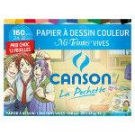 Papier Mi-Teintes Vives 160 g/m² Pochette de 12 feuilles 24 x 32 cm