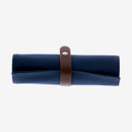 Trousse roll up en toile de coton bleu