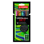 Crayons de couleur Greencolor Set Arty 12 couleurs